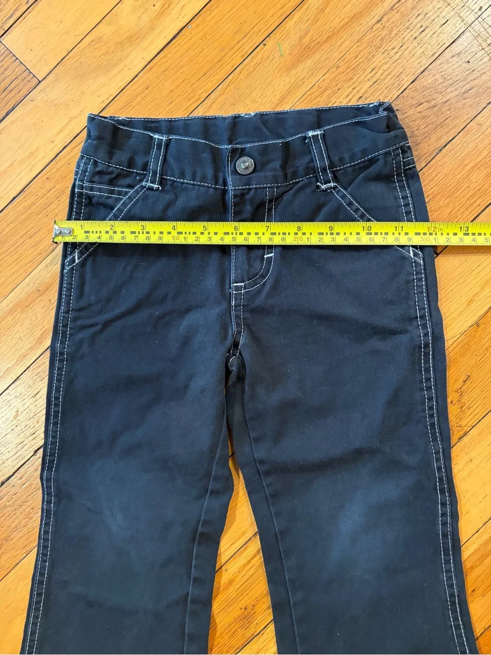 Harley-Davidson Kids Black Denim Jeans Pants. Pink Stitching on Logo. Sz 4T